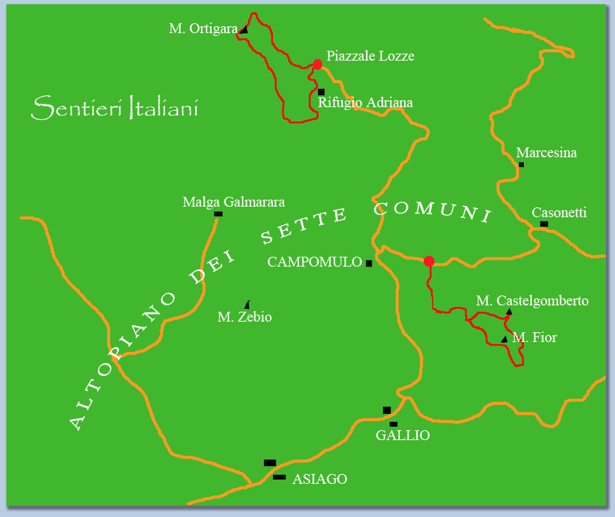 grande guerra sull'altopiano di asiago, scelta itinerario monte